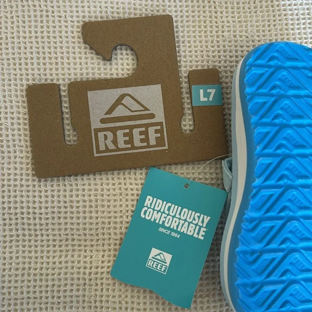 REEF Little Ahi Kids Sandals, Surf Palms, Size Kids 7, NWT